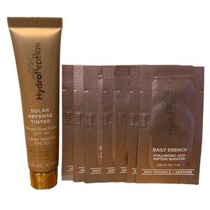Hydro Peptide 8pc Solar Defense Tinted SPF 30 15ml & Daily Drench Booster 1ml